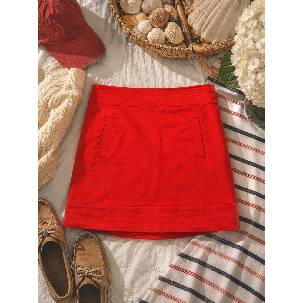 NWT Vineyard Vines Cotton Mini Skirt, Genoa Red, Lined, Size 2